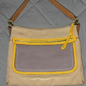 Coach Poppy Leather Colorblock Perri Hippie convertible shoulder bag